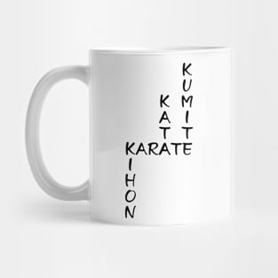 Kihon-Kata-Kumite-Karate Crossword (Black font) Mug